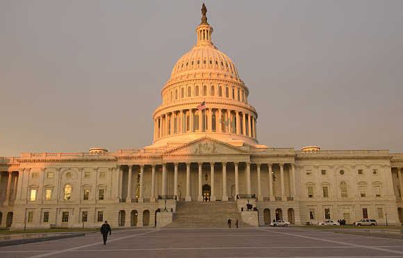 A view of the East front of the US Capitol in Washington, DC.