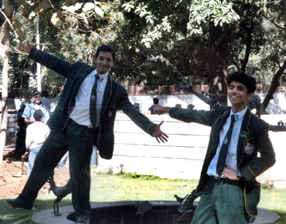 Rohan Murty (R) during his school days.