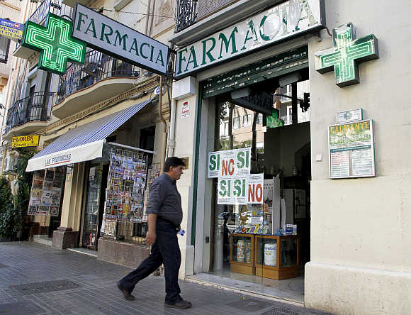 A pharmacy in Valencia, Spain.