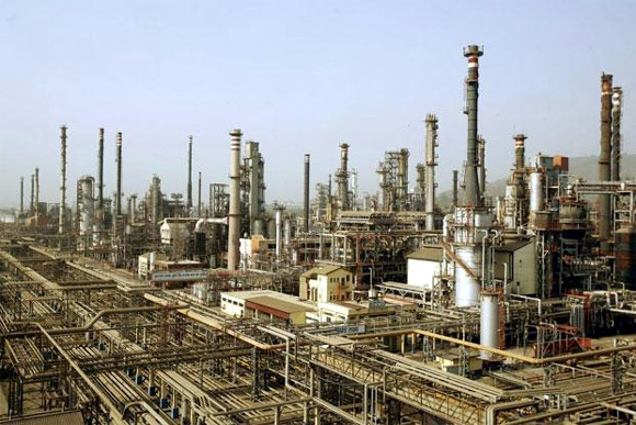 A view of Bharat Petroleum Corporation Ltd. Refinery in Mumbai.