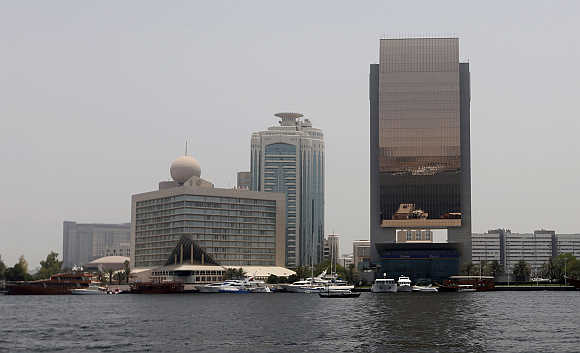 A view of Emirates NBD bank headquarters in Dubai, United Arab Emirates.
