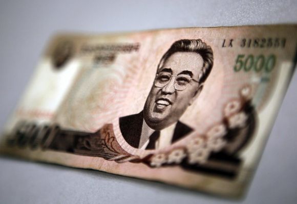 North Korean leader Kim Il-sung is seen on this 5,000 North Korea won banknote.