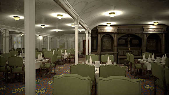 First-class Dining Saloon was the largest room on any ship at the time.