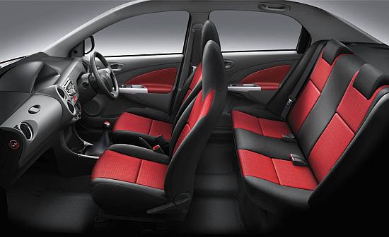 Interior of Toyota Etios.