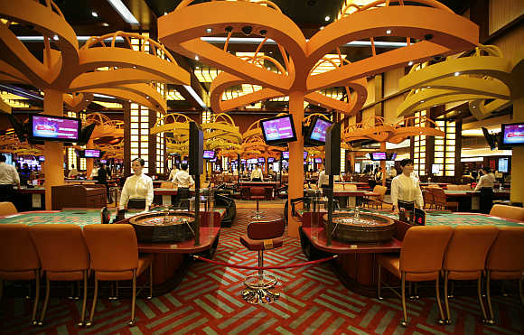 A view inside the Resorts World Sentosa casino on Singapore's Sentosa Island.