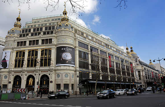 A view of Printemps department store in Paris, France.