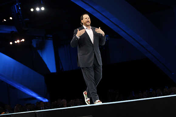 Salesforce CEO Marc Benioff at a Dreamforce event in San Francisco, California.