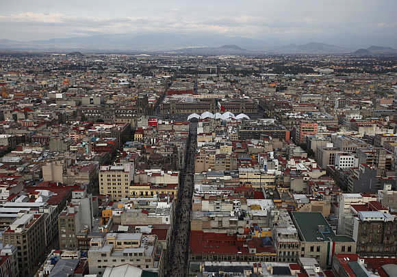 A view of downtown Mexico City, Mexico.