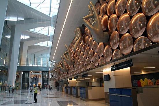 Recently constructed Terminal 3 at Indira Gandhi International Airport in New Delhi.