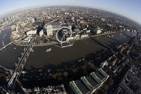 An aerial view of London, United Kingdom.