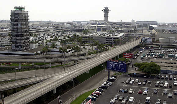 Runways and roadways are devoid of activity as some 178 commercial aircraft sit idle at Los Angeles International Airport after the September 11, 2001, attacks in New York and Washington.