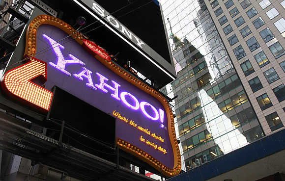 A Yahoo! billboard in New York's Times Square.