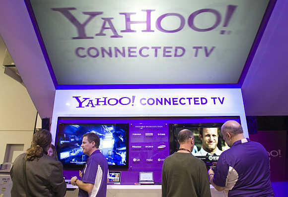 Yahoo! Connected TV at the International Consumer Electronics Show in Las Vegas, Nevada.