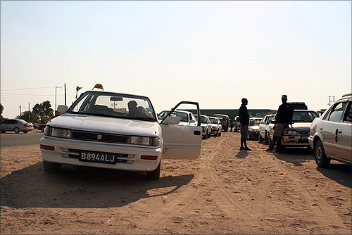 Taxi drivers waited for customers in the diamond mining town of Letlhakane, Botswana.