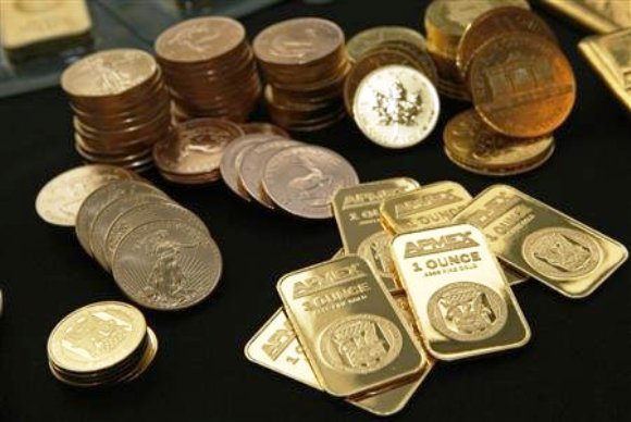 Gold Bullion and coins from the American Precious Metals Exchange (APMEX) is seen in this picture taken in New York.