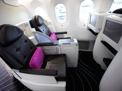 Interiors of a Boeing Jet.