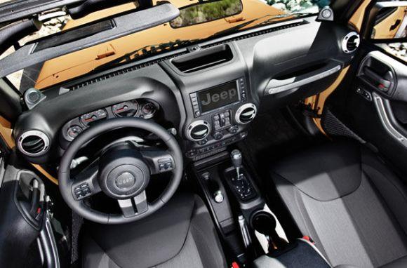 Jeep Wrangler interior.