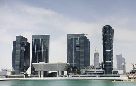 Sowwah Square on Marayah Island in Abu Dhabi's central business district, United Arab Emirates.