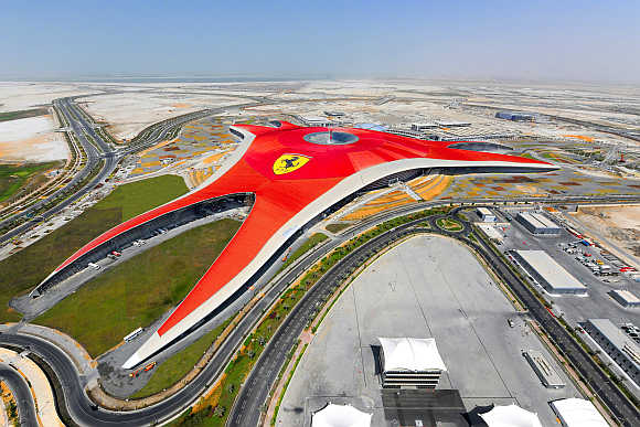 A view of Ferrari World Abu Dhabi, a Ferrari themed amusement park, in United Arab Emirates.
