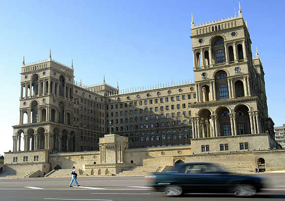 A view of central Baku in Azerbaijan.