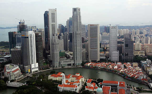 A view of Singapore's central business district.