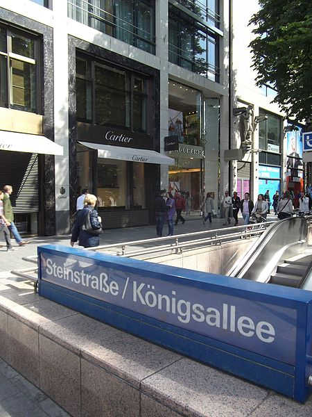 A view of Konigsallee in Dusseldorf, Germany.