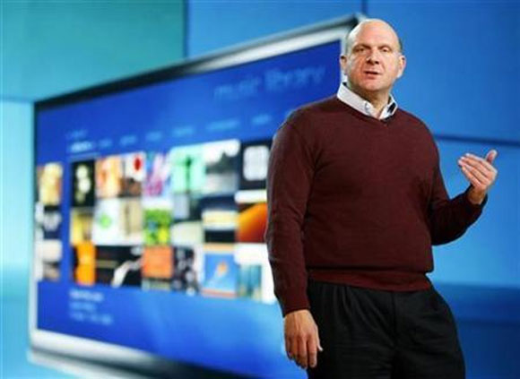 Microsoft CEO Steve Ballmer addresses the annual Consumer Electronics Show (CES) in Las Vegas, January 7, 2009.