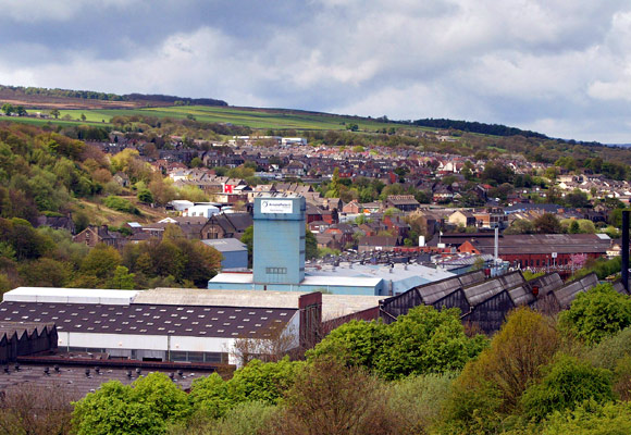 The Corus steelworks, at Stocksbridge, near Sheffield in Yorkshire.