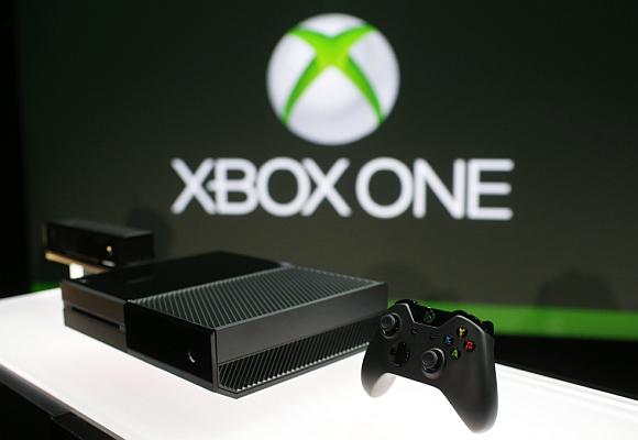 Xbox One is shown on display during a press event.