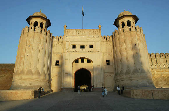 A view of the 500-year-old Lahore Fort in Lahore, Pakistan.