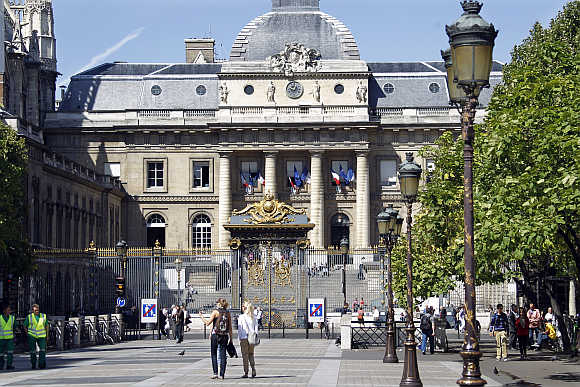 A view of the Justice Hall in Paris, France.