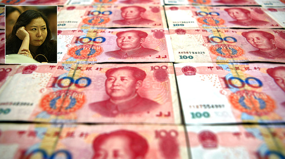 Chinese 100 yuan banknotes. Wu Yajun (Inset).