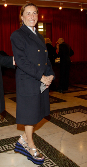 Miuccia Prada attends the 2010 Carlo Porta Award held at Teatro Manzon.