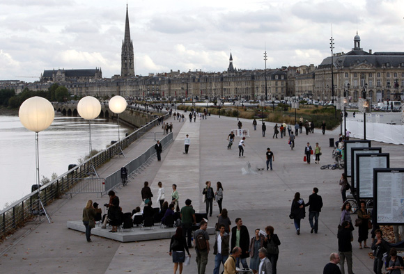 General view of Bordeaux, southwestern France, during Evento, a contemporary art fair.