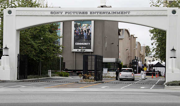 Entrance gate to Sony Pictures Entertainment at the Sony Pictures lot in Culver City, California.