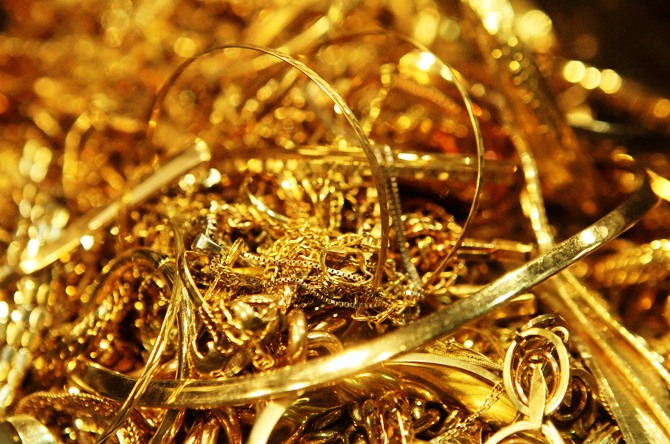 Gold jewellery.