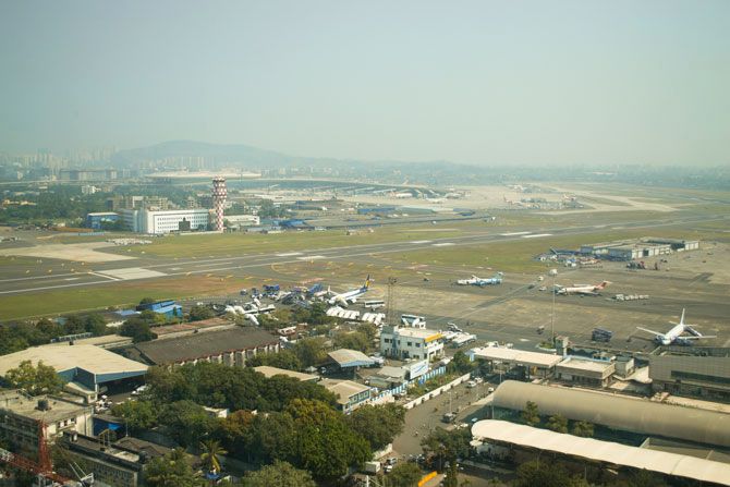The picture shows a view from ATC Tower.