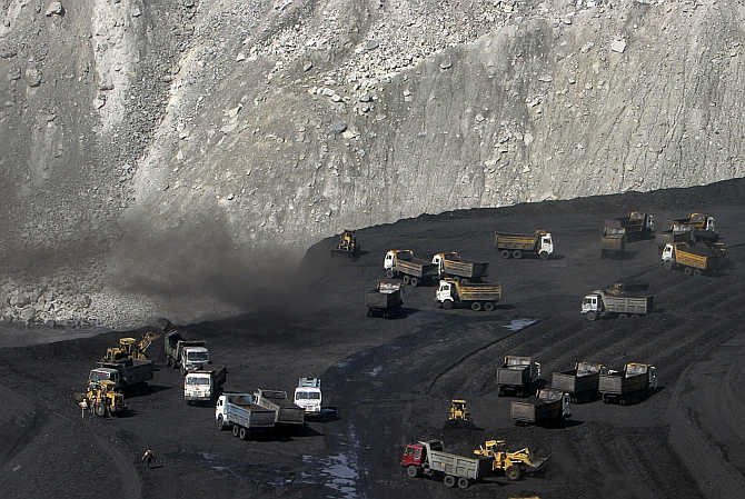Miners work at the Gevra coalmines in Chhattisgarh. Photo is for representation purpose only.