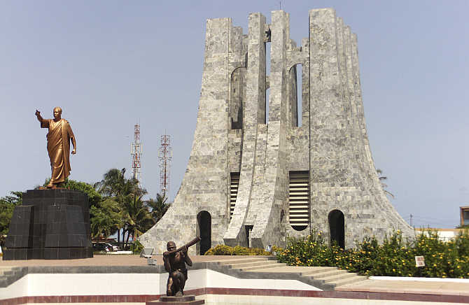 A statue of Ghana's first president Kwame Nkrumah at his memorial park in Accra.