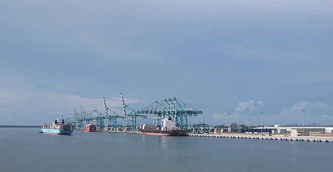 A view of Tanjung Pelepas Port in Malaysia.
