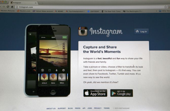 An Instagram login page is pictured on a laptop screen.