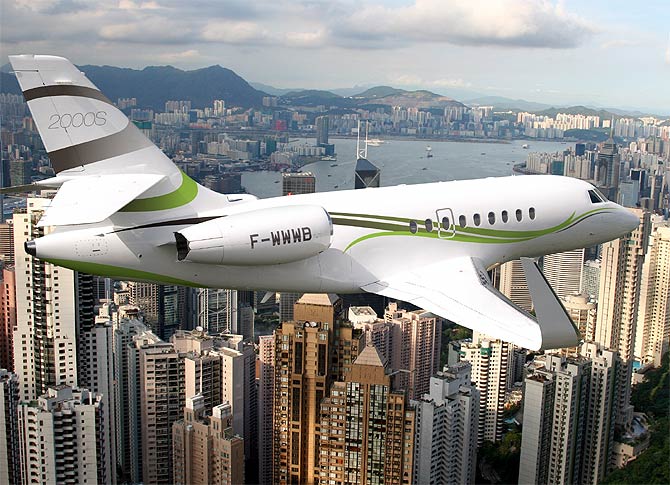 Falcon 2000S business jet.