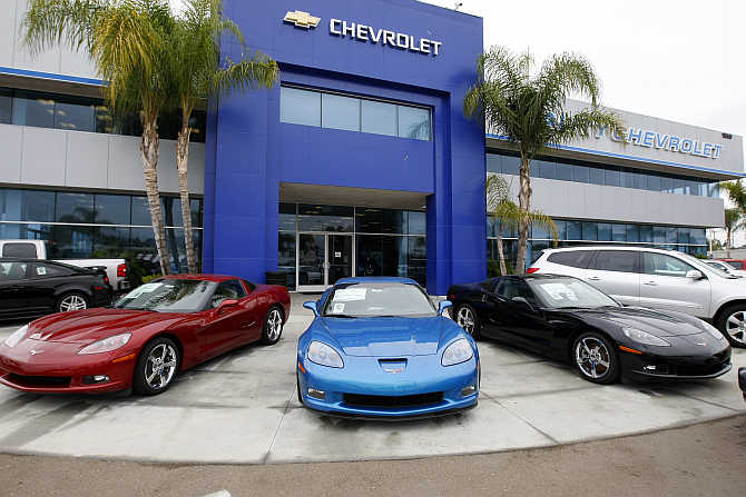 Three Chevrolet Corvettes on sale in Escondido, California.