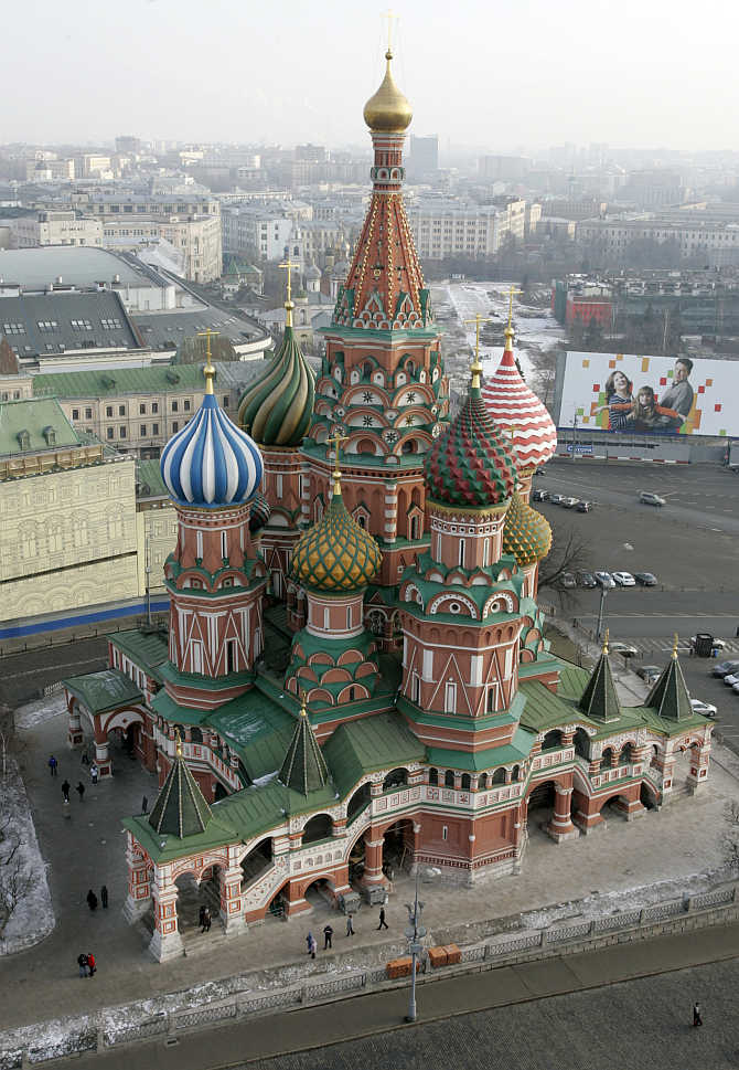 St Basil's Cathedral in Moscow's Red Square, Russia.