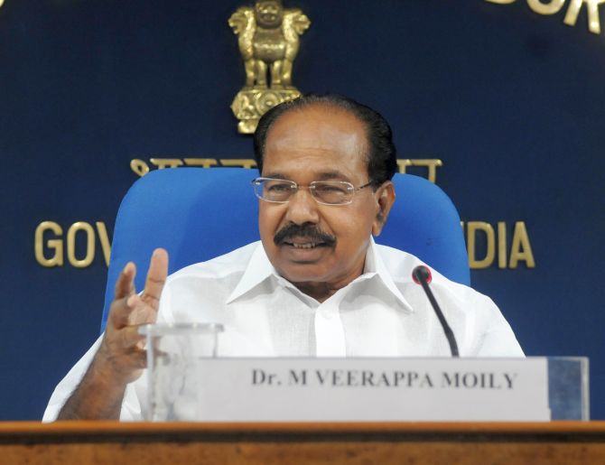 Oil Minister M Veerappa Moily.