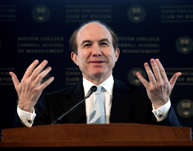 Philippe P. Dauman, President and Chief Executive Officer of Viacom, Inc., speaks at the Boston College's Chief Executives' Club of Boston luncheon in Boston, Massachusetts.