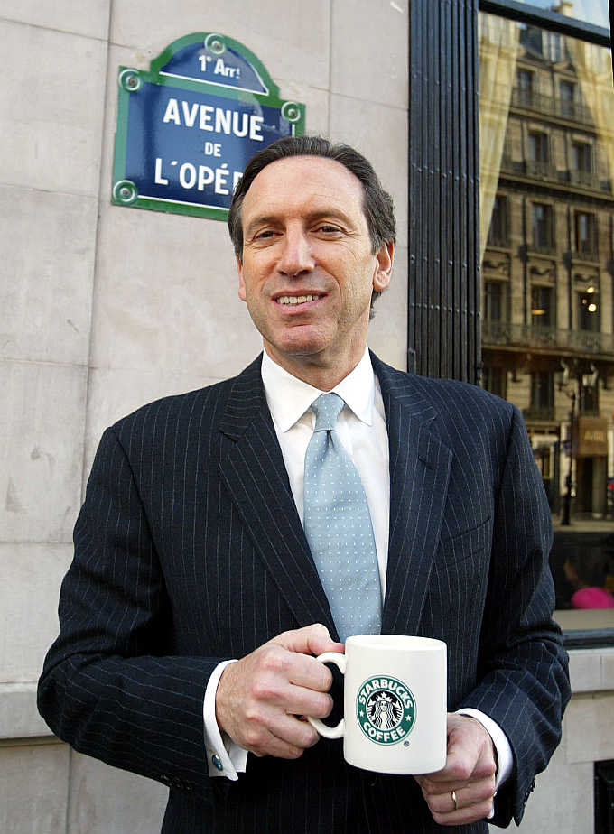 Starbucks's Howard Schultz in Paris, France.