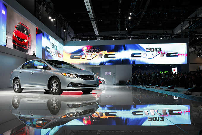 2013 Honda Civic Hybrid is unveiled at the Los Angeles Auto Show in California.