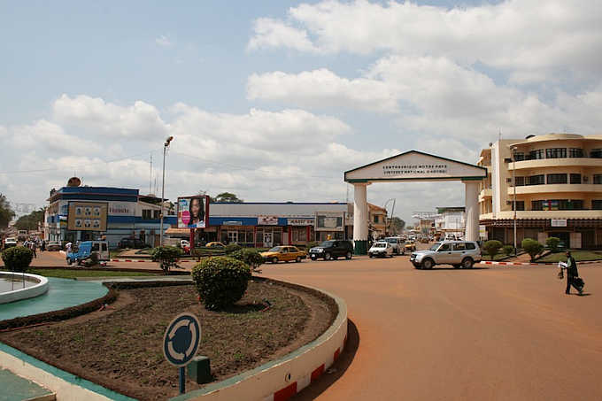 A view of a shopping district in capital Bangui, Central African Republic.