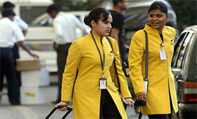 Jet Airways' flight attendants.